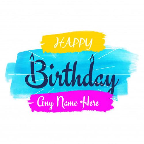 write name on Cool happy birthday greeting card with name