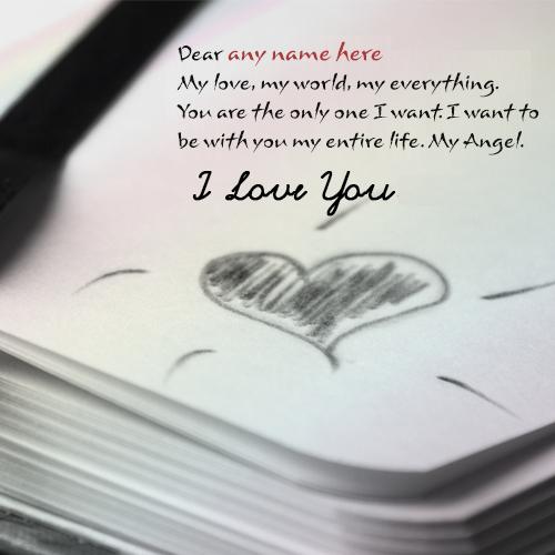 write name on my love my word quotes images free 