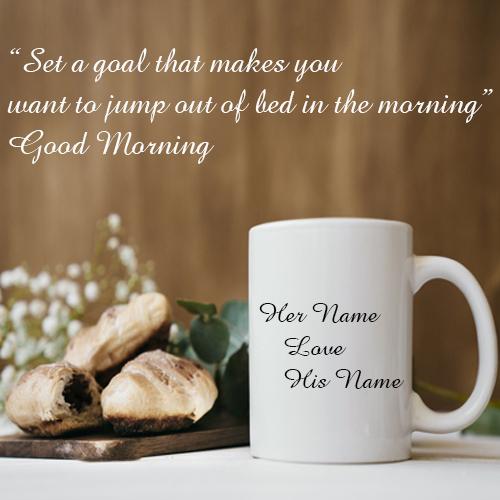 write your couple name on good morning wishes card