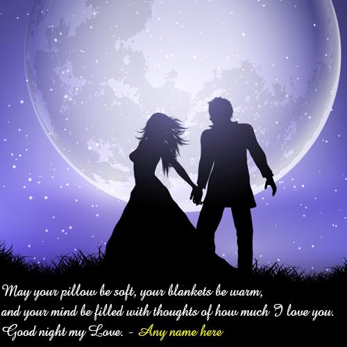write your name on good night wishes for love pic