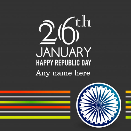 26 january republic Day 2019 wishes greetings card with name