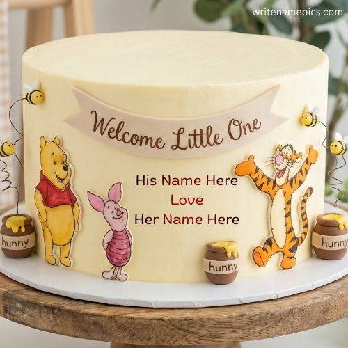 Baby Shower Cake with Name Free Online Name Editor