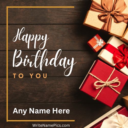 Beautiful Happy Birthday Card With Name Online Generator