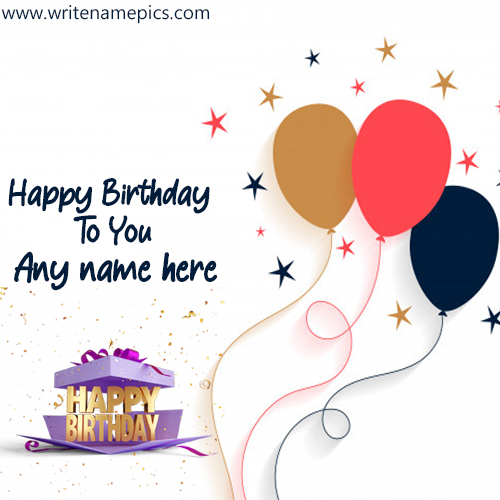 Beautiful Happy Birthday Greetings Card with Name