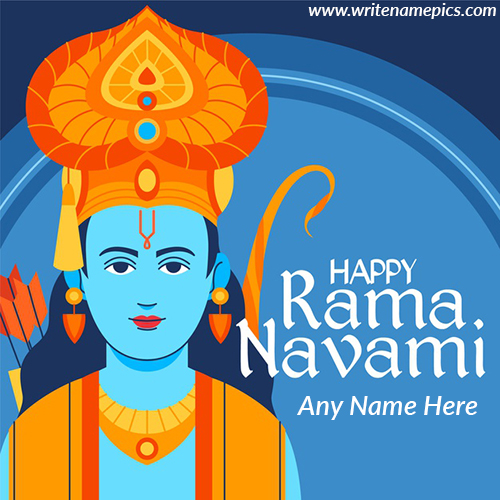 Beautiful Happy Ram Navami Greetings Card with Name