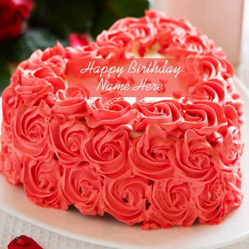 Beautiful Rose Birthday Cake Images with Name Edit