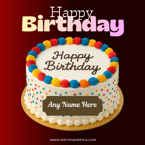 Birthday Cake with Name and Photo Free Custom Maker Online