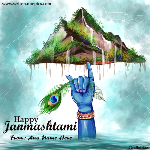 Celebrate Janmashtami with Unique Krishna Wishes Card With Name