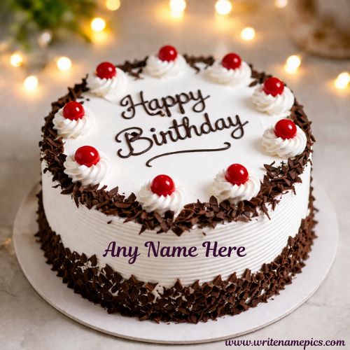 Chocolate Birthday Cake with Name Free Download and Editor