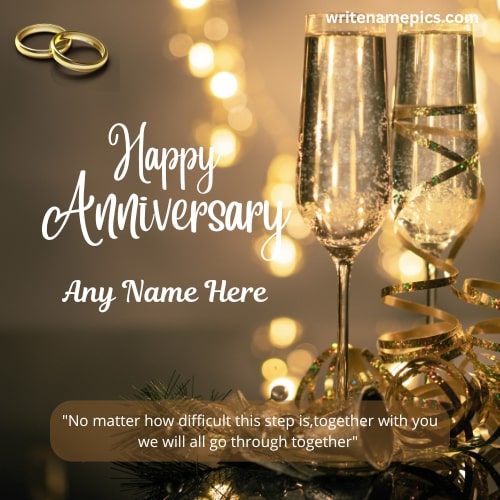 Create Happy Anniversary Card with Name Free Online Editor