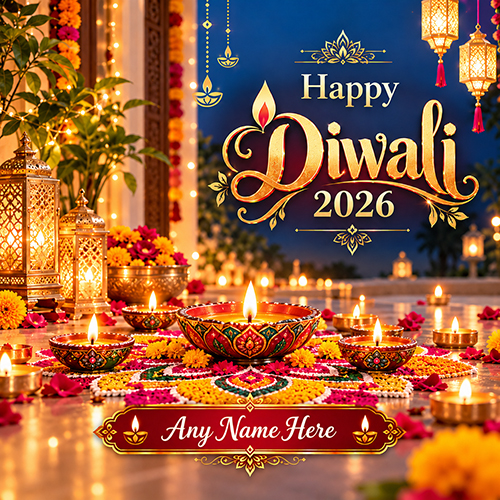 Create Happy Diwali 2026 Card with Name Free Online