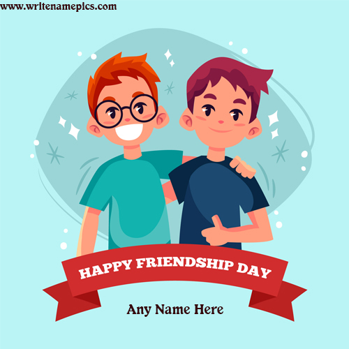 Create Happy Friendship Day card with name image