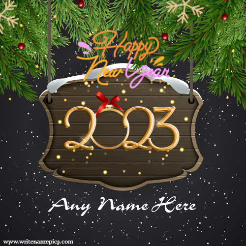 Create Happy New Year 2023 Greeting Card with your Name