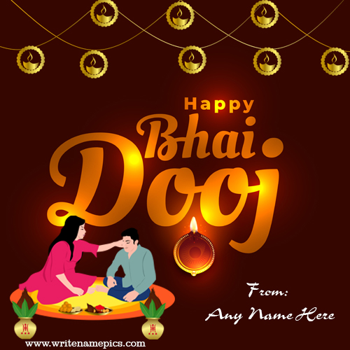 Create a happy Bhai dooj 2022 card with name