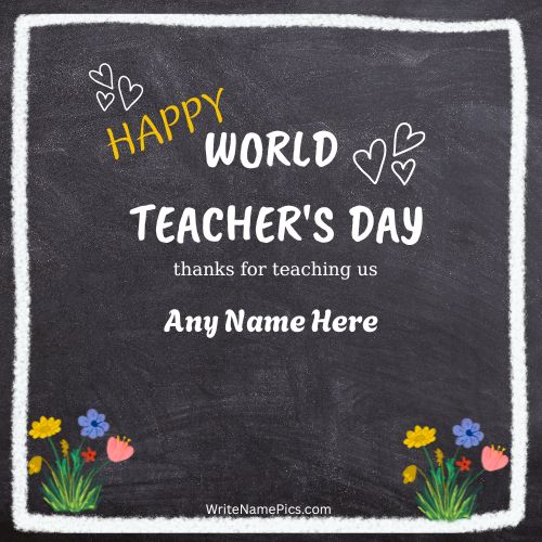 Customize Happy Teachers Day Card with Name Send Online Free