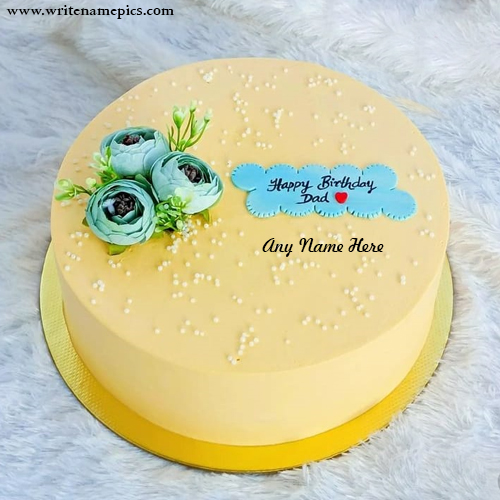 Customized Happy Birthday Cake for Dad with Name