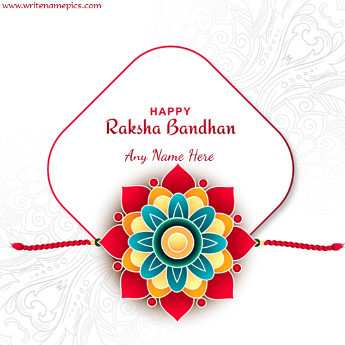 Customized Happy Raksha Bandhan wishes card with Name