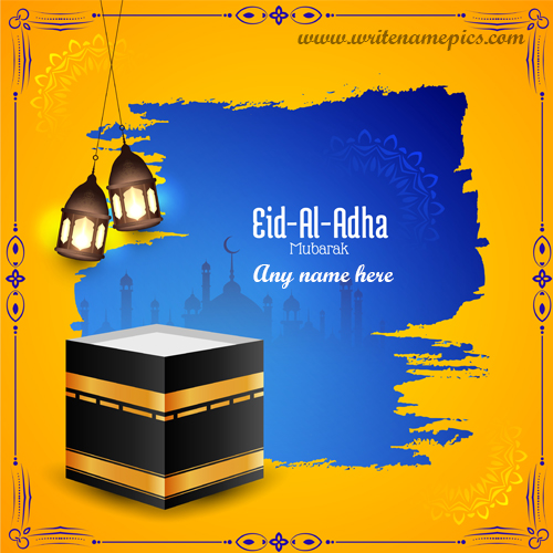 Eid Al Adha 2020 Mubarak Card with Name editor
