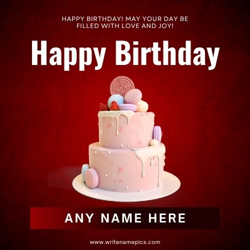 Free Birthday Cake with Name Editor Download and Personalize Online