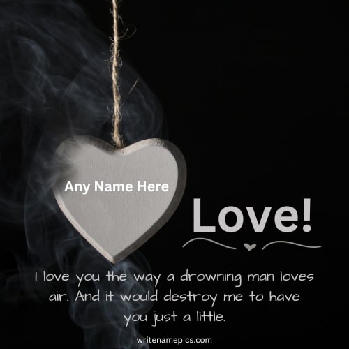 Free Edit I love you card with name edit