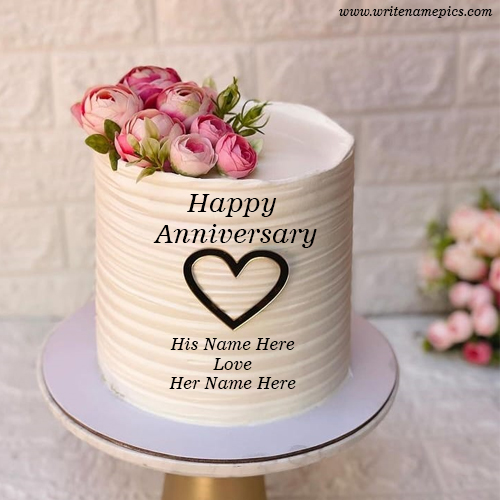 Free Happy Anniversary Cake With Couple Name Edit