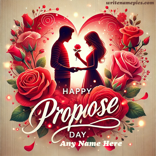 Free Propose Day Card with Name Unique and Heartfelt Wishes