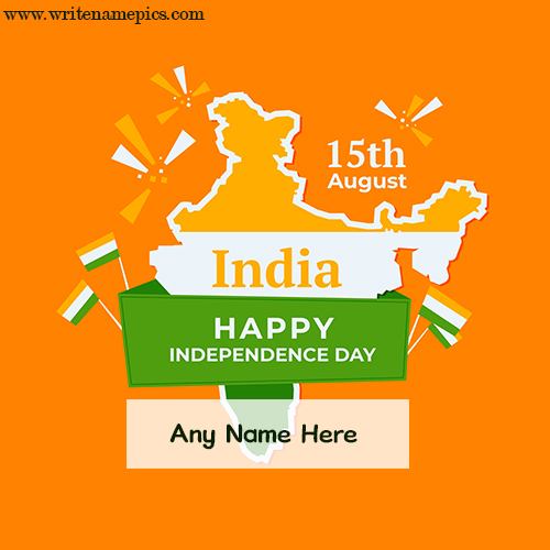 Happy 15th August 2023 wish card with name editor