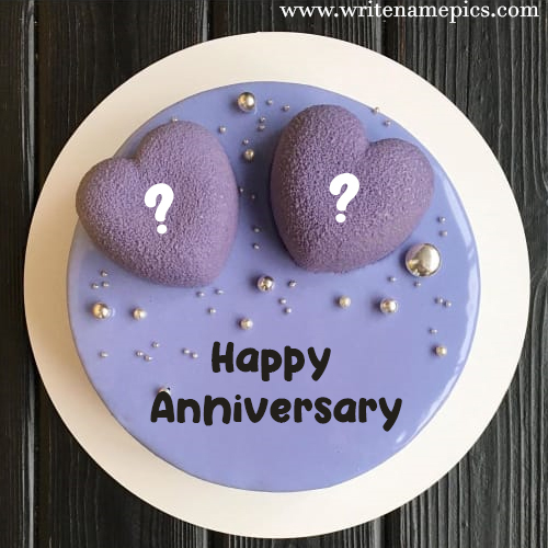 Happy Anniversary Cake with Couple Name Alphabet pic
