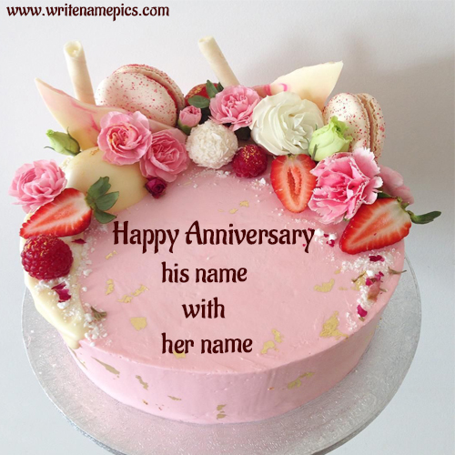 Happy Anniversary Cake with Name to your love one