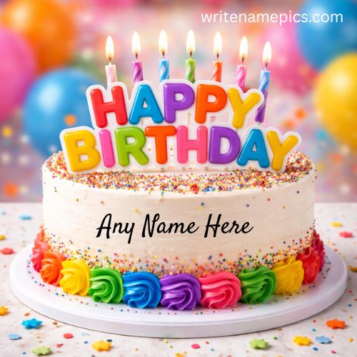 Happy Birthday Cake Name Editor Free Custom Greeting Cakes