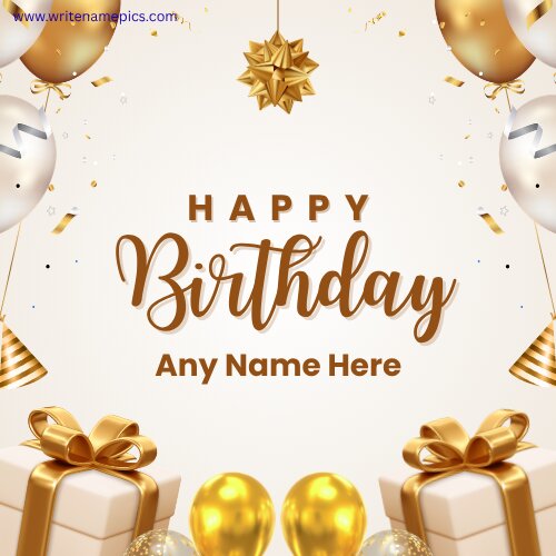 Happy Birthday Card with Name Free Online Editor