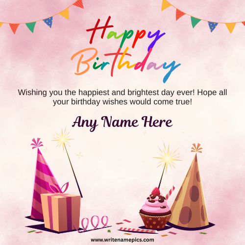 Happy Birthday Wishes Card Generator Write Name Online Free