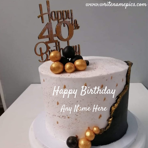 Happy Birthday special 40th year cake with name editor