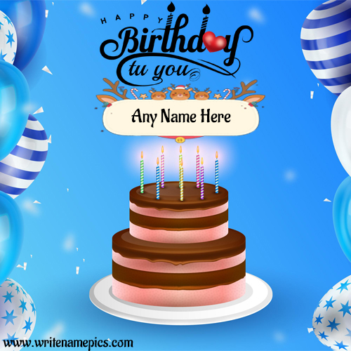Happy Birthday wishes card with Name Editor