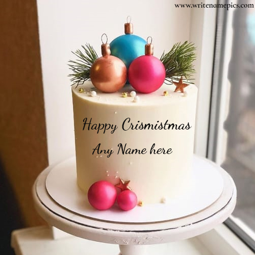 Happy Christmas cake with name edit