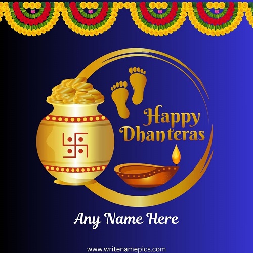 Happy Dhanteras 2025 Digital Card with Name Free Online Wishes Happy Dhanteras 2025 Digital Card with Name Free Online Wishes
