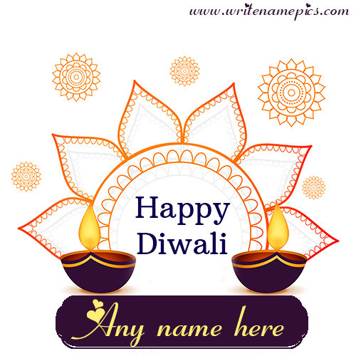 Happy Diwali Greetings card online free name Editor