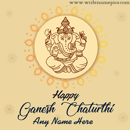Happy Ganesh Chaturthi 2020 greetings card with name