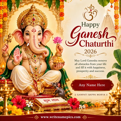 Happy Ganesh Chaturthi 2026 Wishes with Name