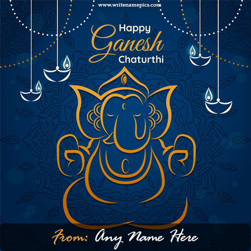 Happy Ganesh chaturthi card with name editor