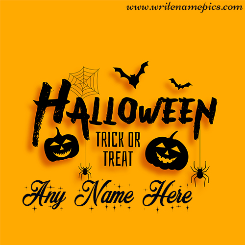 Happy Halloween day wish with name editor