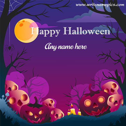 Happy Halloween wishes with name image