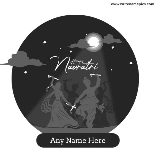 Happy Navratri 2025 Wishes Card with Name Online Free