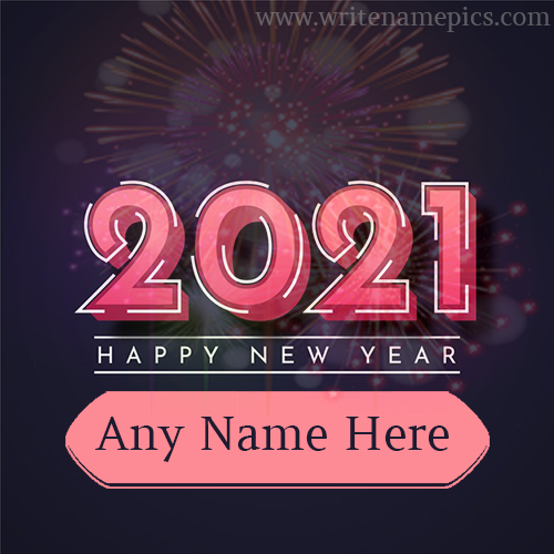 Happy New Year 2021 Card with Name editing