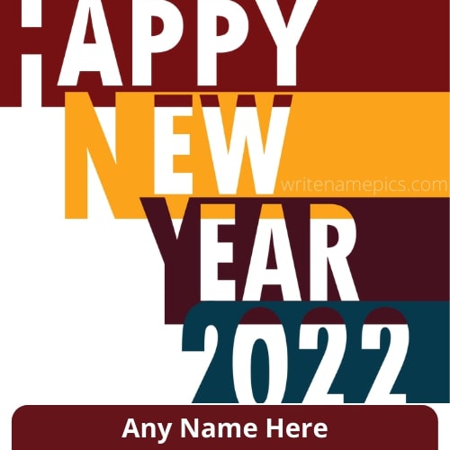 Happy New year 2022 Greeting Card With name Edit