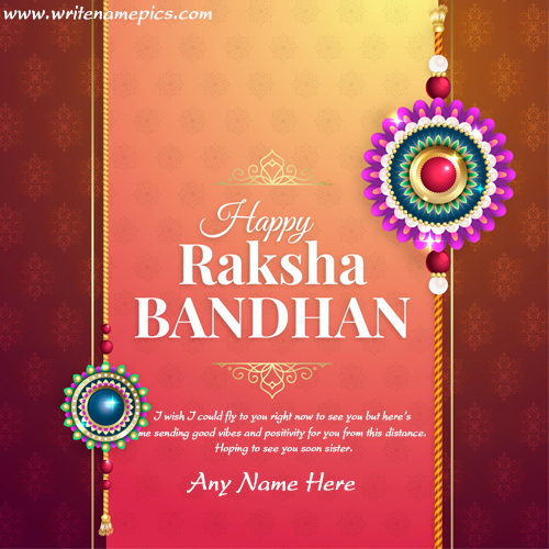 Happy Raksha Bandhan Greeting Card with Name Pic