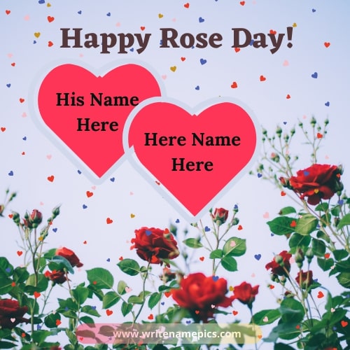 Happy Rose Day Greetings with Name Edit Option