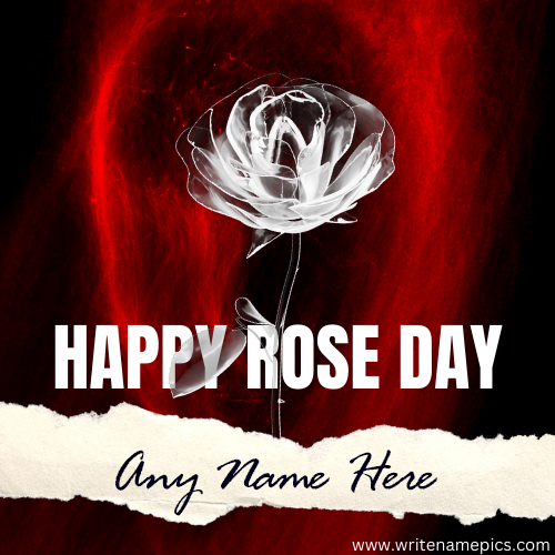 Happy Rose Day wishes Greeting Card With Name Edit