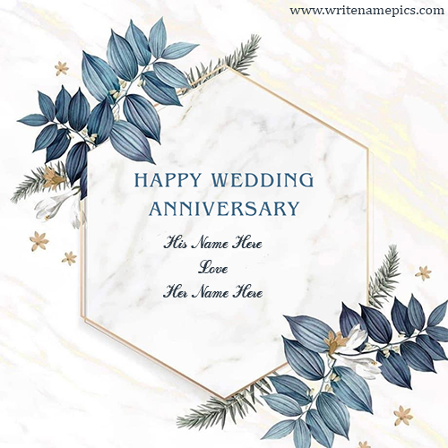 Happy Wedding Anniversary Card with couple Name