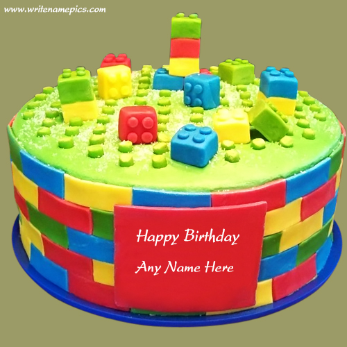 Happy birthday cake For childrens party with name pic